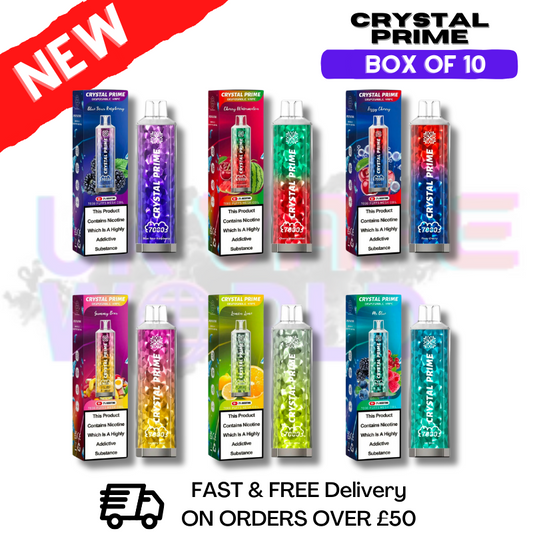 Crystal Prime 7000 Puffs 7K Einweg-E-Zigarette, 10er-Packung / Schachtel