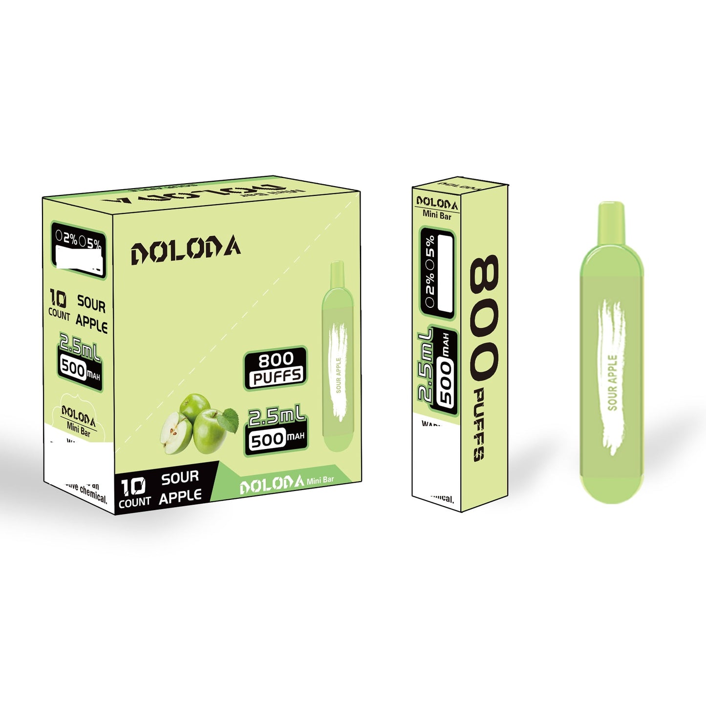 DOLODA Mini Bar 800 Puffs Rechargeable Disposable E-cigarettes Vape Wholesale