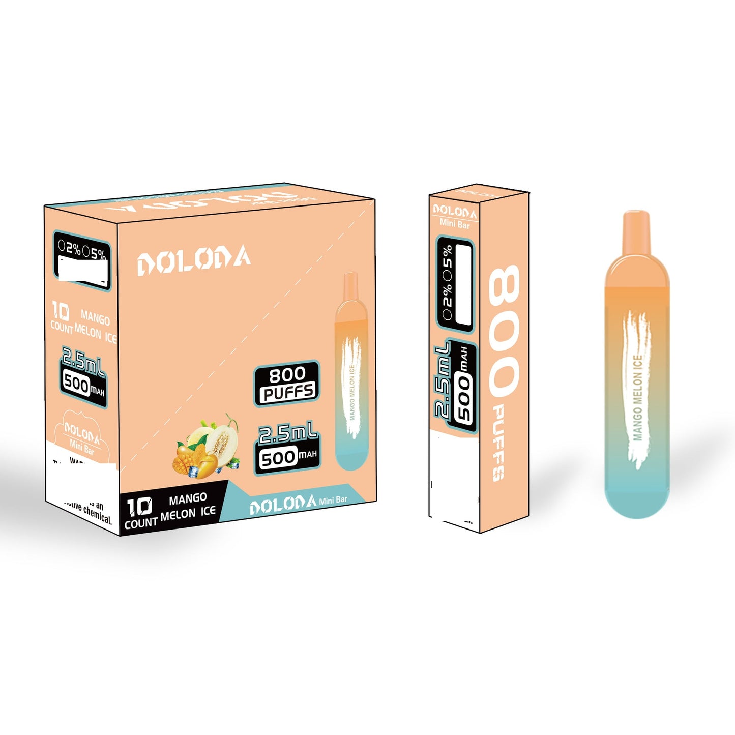 DOLODA Mini Bar 800 Puffs Rechargeable Disposable E-cigarettes Vape Wholesale