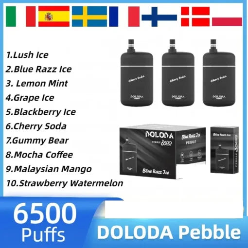 DOLODA PEBBLE 6500 Puffs Rechargeable Disposable Vape Wholesale