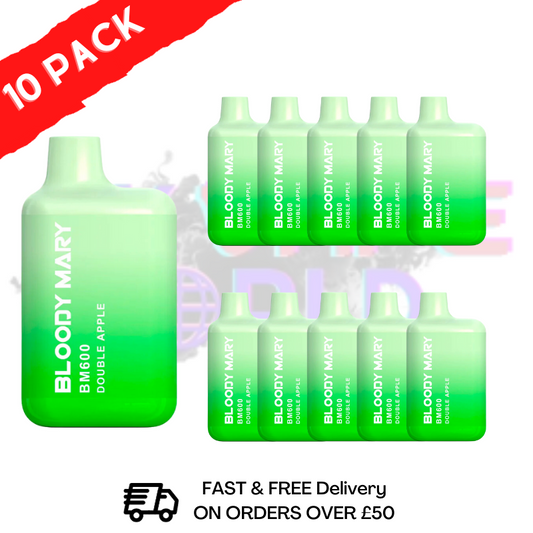 Doppelter Apfel - Bloody Mary 600 Puffs, 10er-Packung