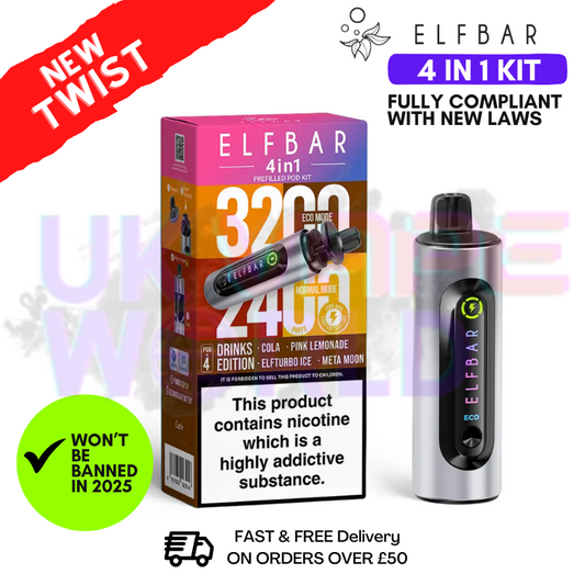 Drinks Edition Elf Bar 3200 &amp; 2400 Züge (4 in 1) Vorgefülltes Pod-Set