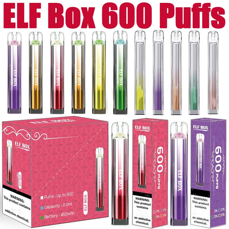 Elf Box 600 Puff Crystal Bar 600 Züge 2ml E-Liquid Mini-E-Zigarette Vaper Einweg-Vape 