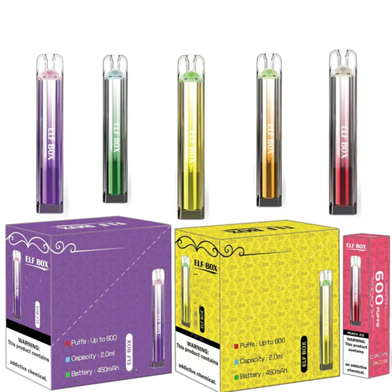 Elf Box 600 Puff Crystal Bar 600 Züge 2ml E-Liquid Mini-E-Zigarette Vaper Einweg-Vape 