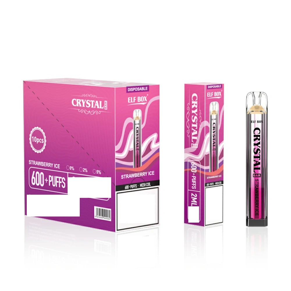 ELF BOX CRYSTAL BAR 600 Puffs Bulk Buy Rechargeable Disposable Vapes Wholesale