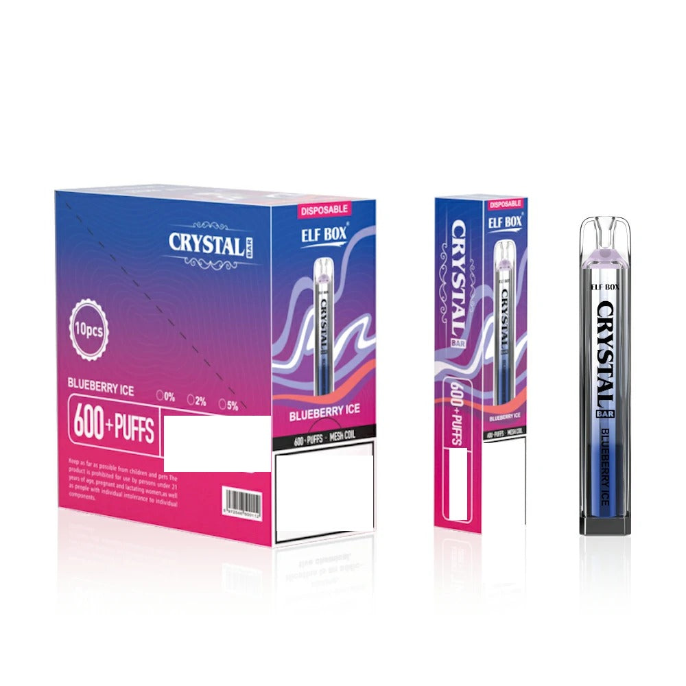ELF BOX CRYSTAL BAR 600 Puffs Bulk Buy Rechargeable Disposable Vapes Wholesale