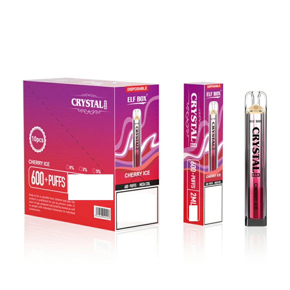 ELF BOX CRYSTAL BAR 600 Puffs Bulk Buy Rechargeable Disposable Vapes Wholesale