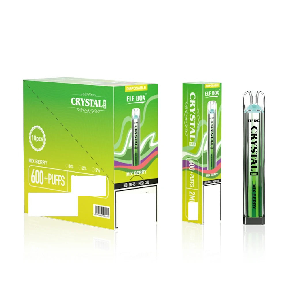 ELF BOX CRYSTAL BAR 600 Puffs Bulk Buy Rechargeable Disposable Vapes Wholesale
