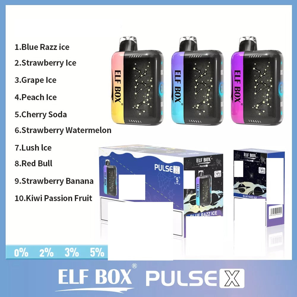 ELF BOX PULSE X 25000 Puffs Bulk Buy D Curved LED Screen Rechargeable Disposable Vapes Wholesale