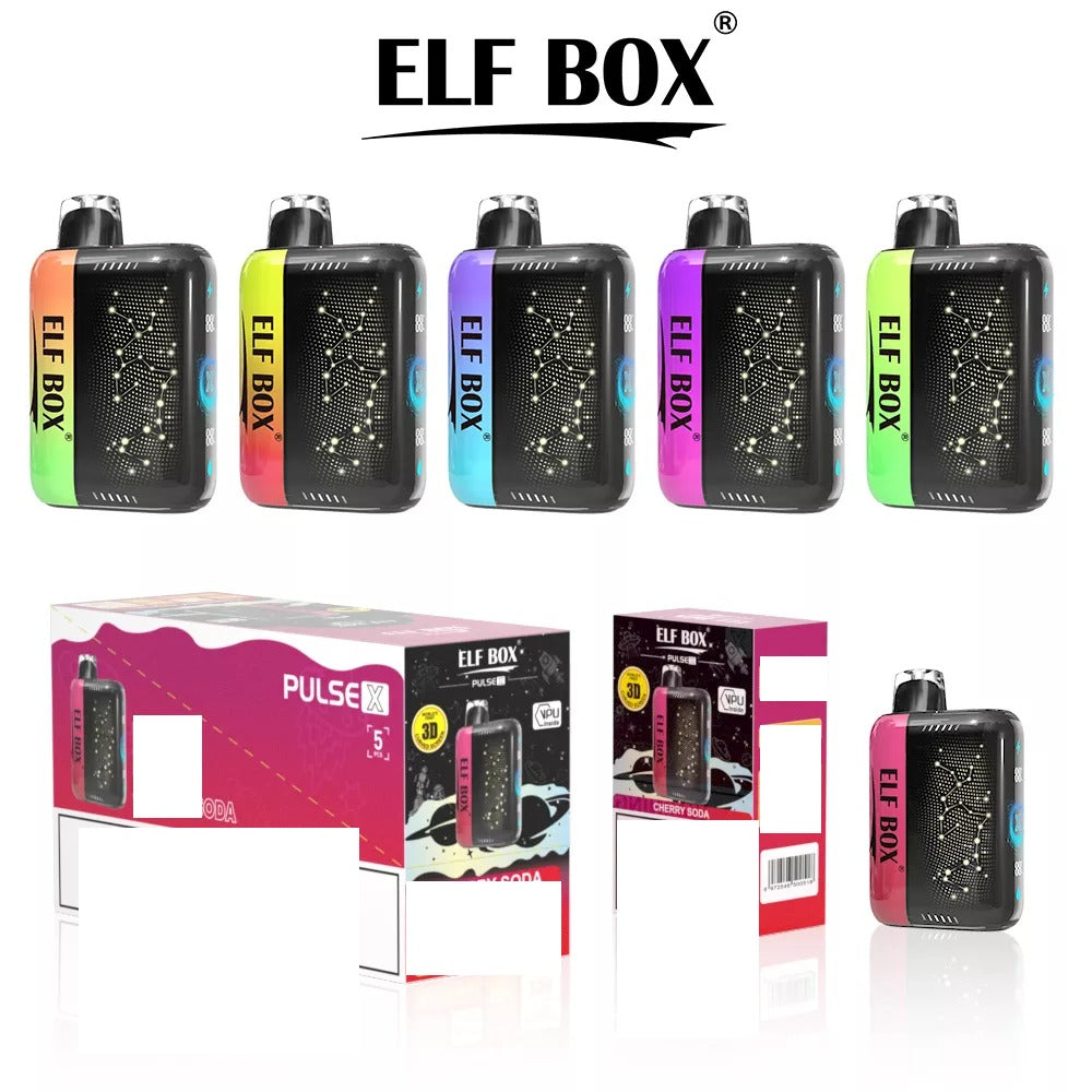ELF BOX PULSE X 25000 Puffs Bulk Buy D Curved LED Screen Rechargeable Disposable Vapes Wholesale