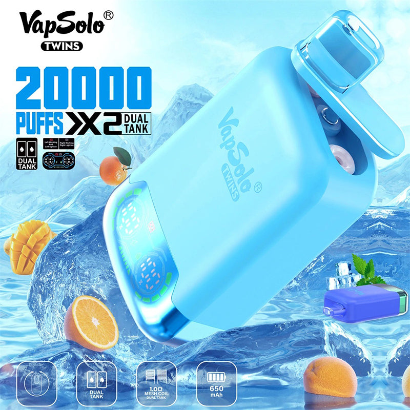 Vapsolo Twins 20000 Züge Einweg-E-Zigarette Großhandel 