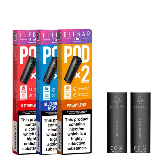 ELF Bar 4-in-1 vorgefüllte Ersatz-E-Zigaretten-Pods, 2er-Pack