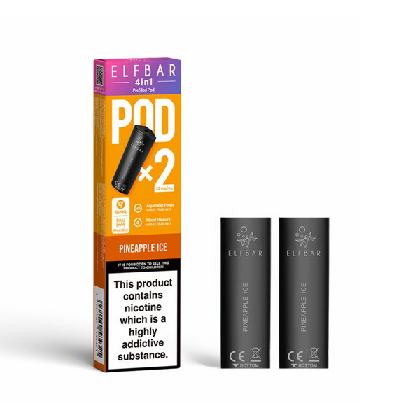 ELF Bar 4-in-1 vorgefüllte Ersatz-E-Zigaretten-Pods, 2er-Pack