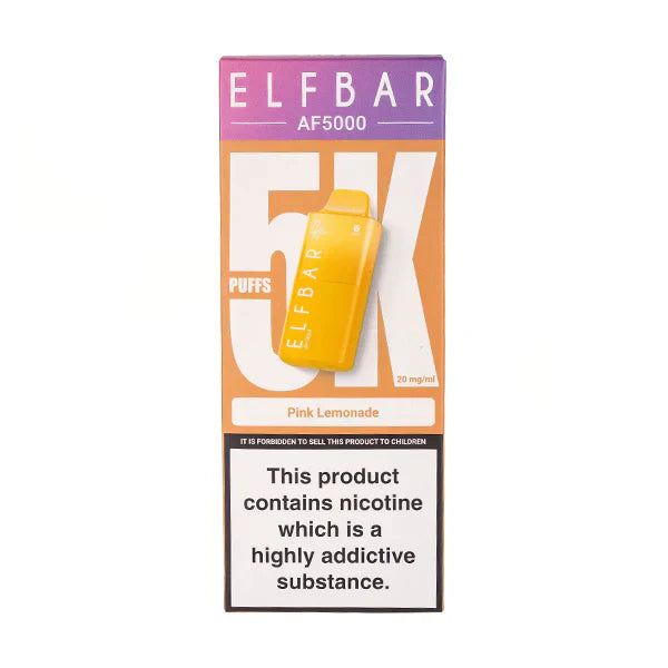 PACK OF 5 PC-  Elf Bar AF5000 Disposable Vape TPD UK