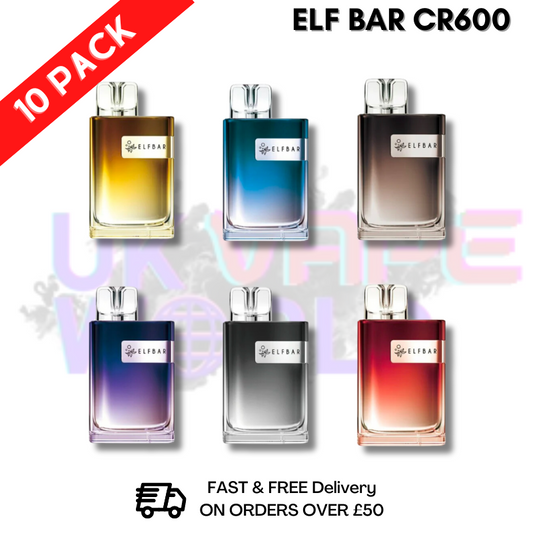 Elf Bar (NEU) CRYSTAL Bar 600 Züge Einweg-Vapes, 10er-Packung