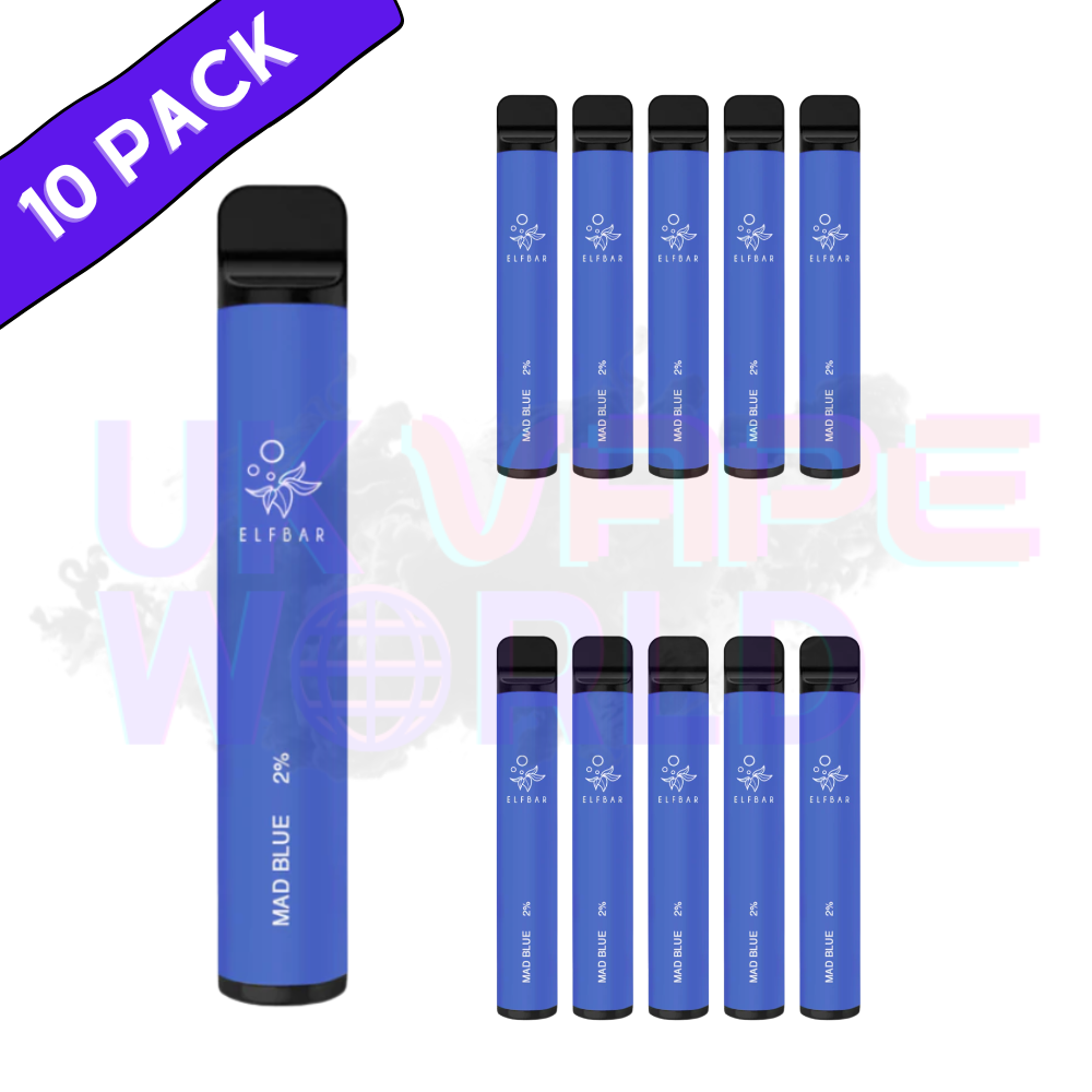 Elf Bar 600 Puffs – Neue Geschmacksrichtung Mad Blue, 10er-Packung