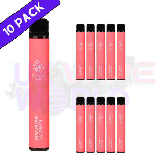 Elf Bar 600puff - Erdbeereiscreme-Geschmack, 10er-Packung