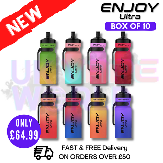 Genießen Sie Ultra 9000 Züge – 10er-Packung | NUR 64,99 £ | Dampfen mit der Wasserflasche