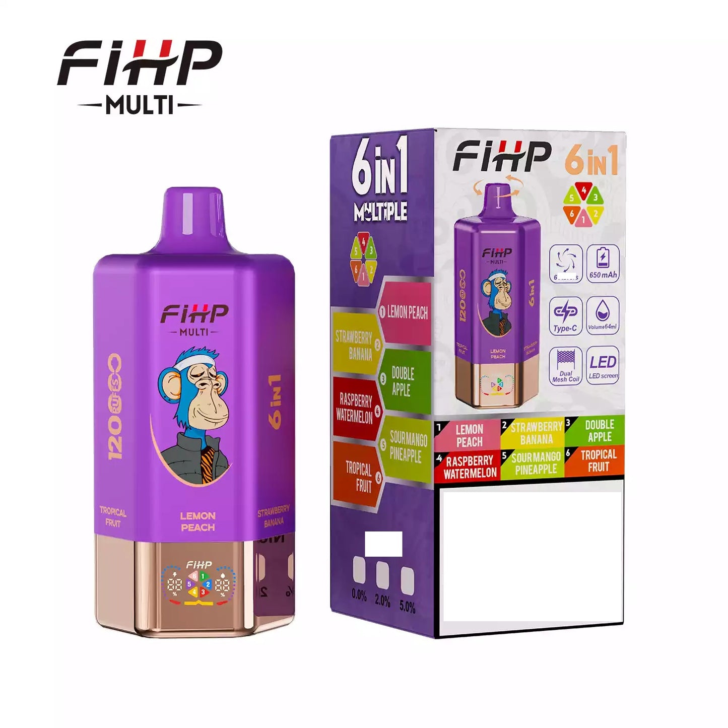 FIHP 120000 Puffs 6-in-1 Multiple Tastes 120K Bulk Buy Rechargeable Disposable Vapes Wholesale