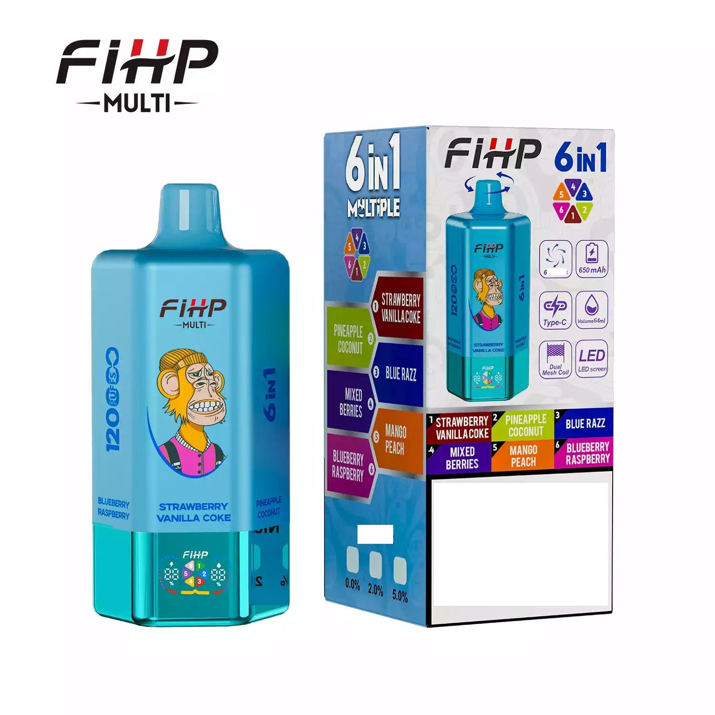 FIHP 120000 Puffs 6-in-1 Multiple Tastes 120K Bulk Buy Rechargeable Disposable Vapes Wholesale