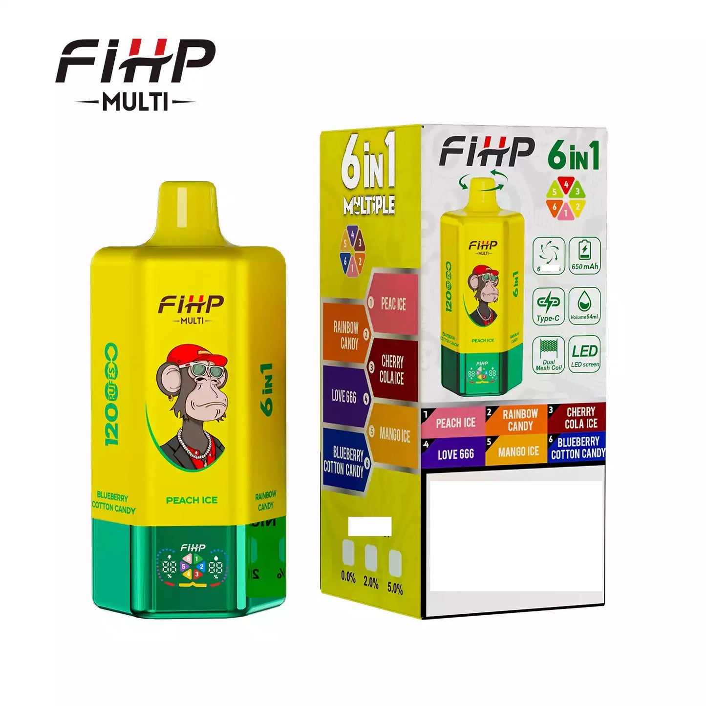 FIHP 120000 Puffs 6-in-1 Multiple Tastes 120K Bulk Buy Rechargeable Disposable Vapes Wholesale