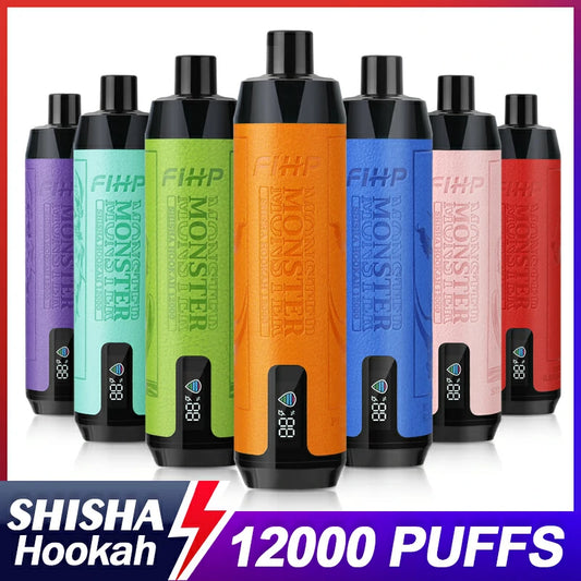 FIHP Shisha Hookah 12000 Puffs Monster Bulk Buy Rechargeable Disposable Vapes Wholesale