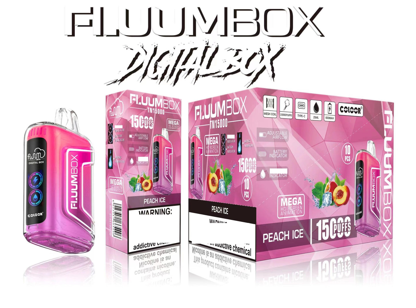 FluuM Digital Box TN 15000 Puffs Rechargeable Disposable Vape Pods E-Cigarette Wholesale