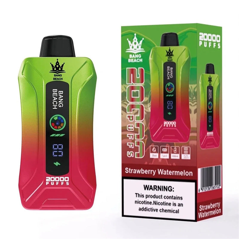 Bang Beach Factory 20000 Puff 20000 With Screen Display 0% 2% 3% 5% Nicotine Disposable Vape-650mAh Battery. 35ml E-liquid. Multiple Nicotine 12 Flavors