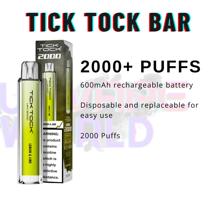 Tick ​​Tock Mini-Zigarette mit Zitrone und Limette (2000 Züge)