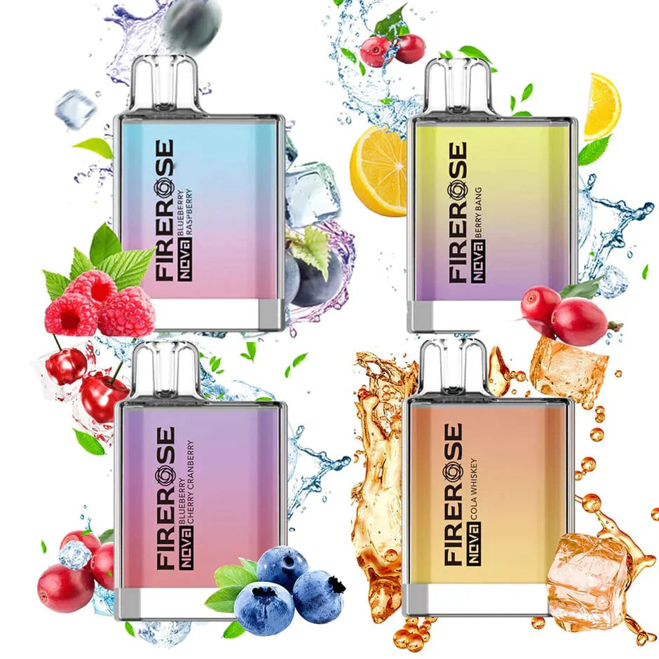 10 Pieces Bunlde Firerose Nova 600 Puffs Disposable Vape 2MML 20 MG TPD UK