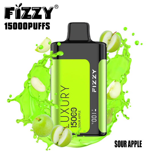 FIZZY Luxus-E-Zigarette mit 15.000 Zügen, 2 % bis 5 % Nikotin, wiederaufladbar, Einweg-Vape-Pen mit LCD-Bildschirm, Großhandel 