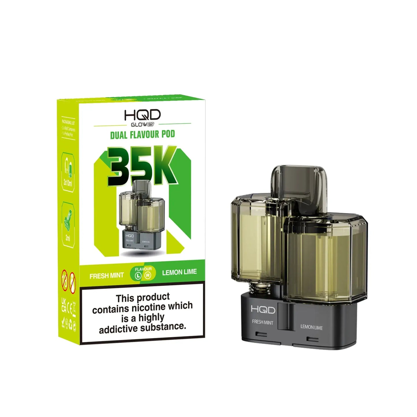 HQD Glow Air 35K Prefilled Replacement Pods - Box of 5
