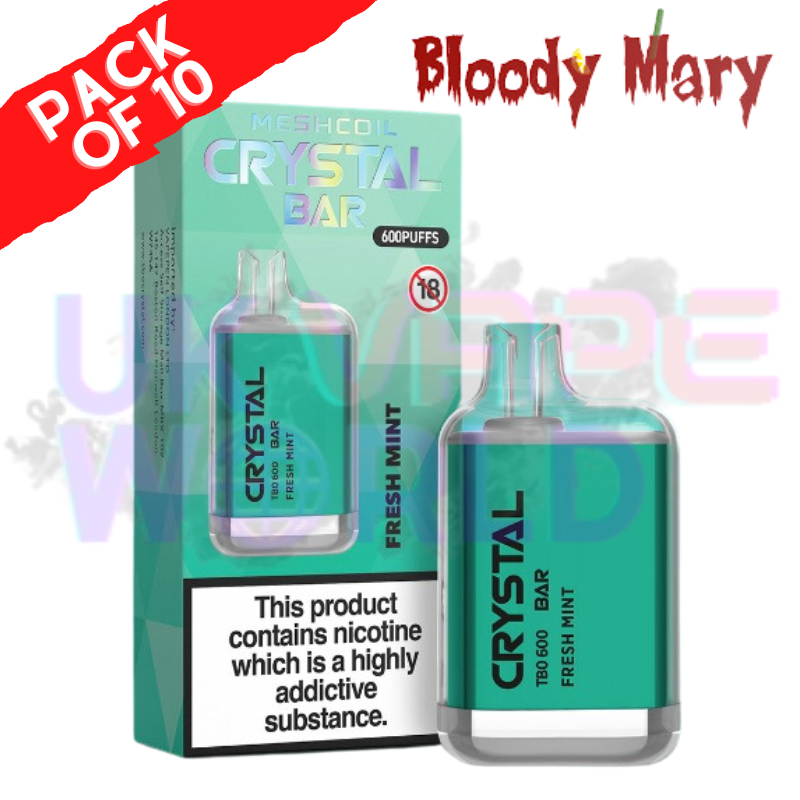 Frische Minze – Bloody Mary CRYSTAL 600 Puffs, 10er-Packung