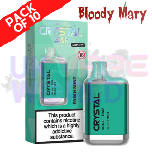 Frische Minze – Bloody Mary CRYSTAL 600 Puffs, 10er-Packung