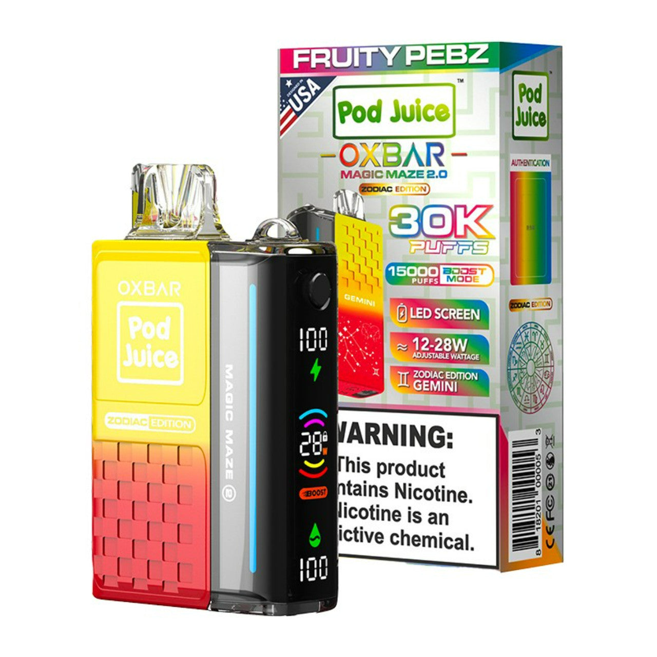Fruity Pebz Oxbar Magic Maze 2.0 Pod Juice 30K