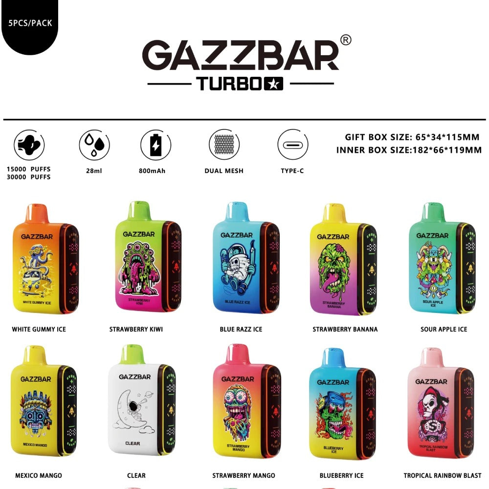 GAZZBAR ROCKET 20000 Puffs Dual Mesh Full Screen Bulk Buy Rechargeable Disposable Vapes Wholesale