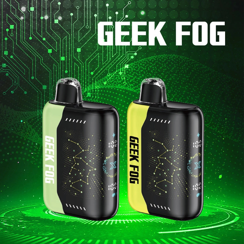 Dual Mesh Coil Disposable Vape - LED Display, 12 Flavors, Rechargeable