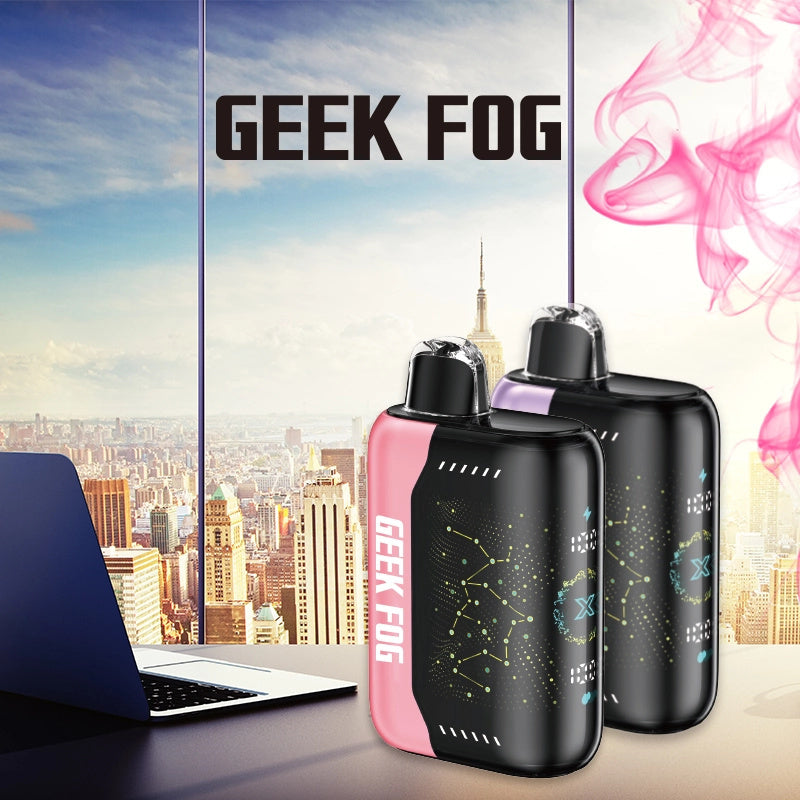 Dual Mesh Coil Disposable Vape - LED Display, 12 Flavors, Rechargeable