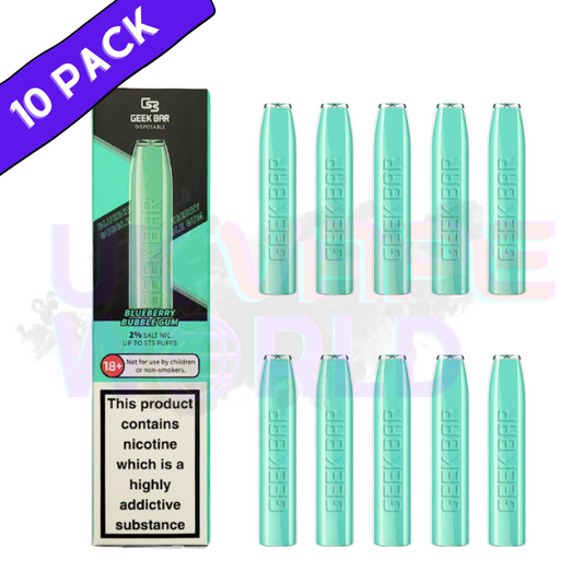 Blaubeer-Kaugummi von Geek Bar, 600 Puffs, 10er-Packung