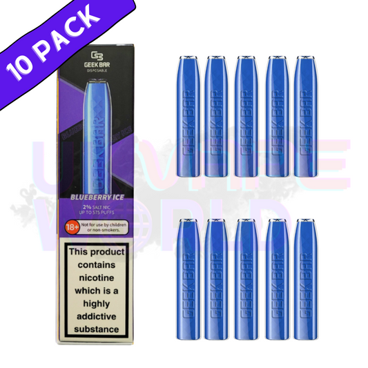 Blaubeereis von Geek Bar, 600 Puffs, 10er-Packung