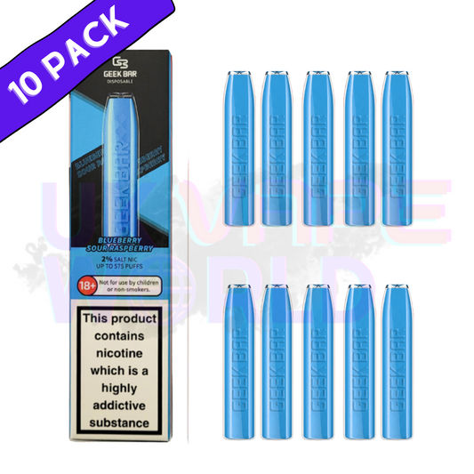 Blaubeer-Sauer-Himbeer von Geek Bar, 600 Puffs, 10er-Packung