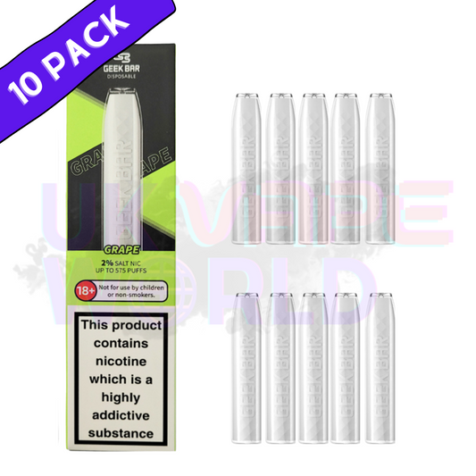Grape by Geek Bar 600puff Box of 10