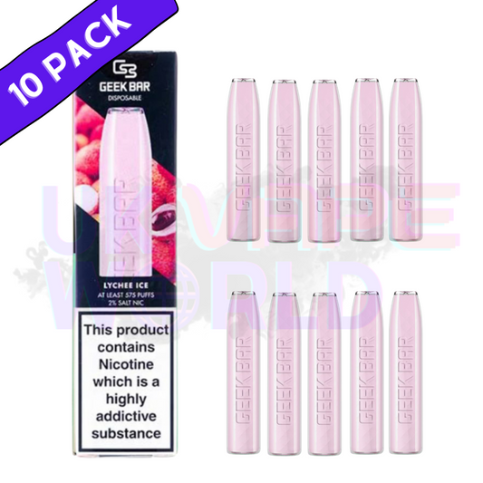 Lychee-Eis von Geek Bar, 600 Puffs, 10er-Packung