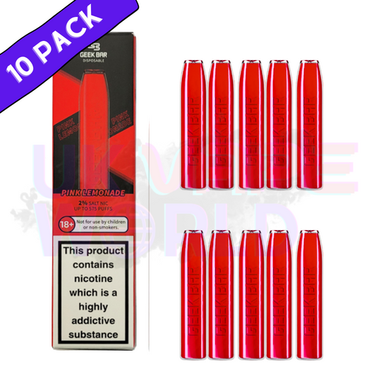 Pinke Limonade von Geek Bar, 600 Puffs, 10er-Packung