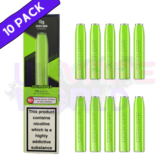 Saure Apfel-Bonbons von Geek Bar, 600 Puffs, 10er-Packung