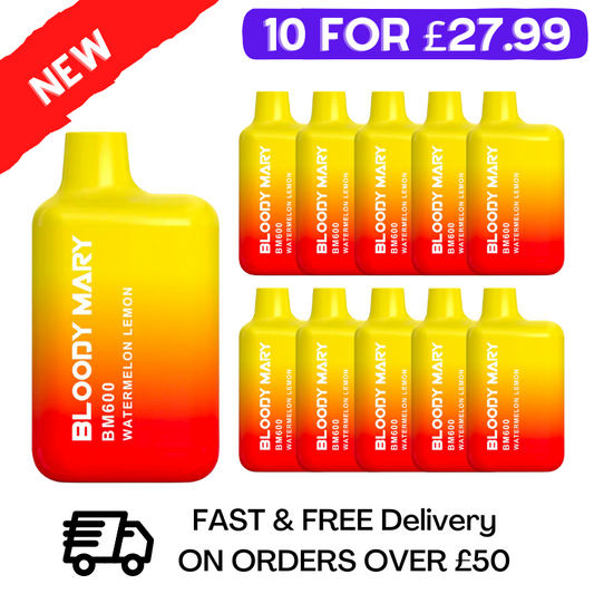 Wassermelone-Zitrone-Bloody-Mary (600 Puffs, 10er-Packung)