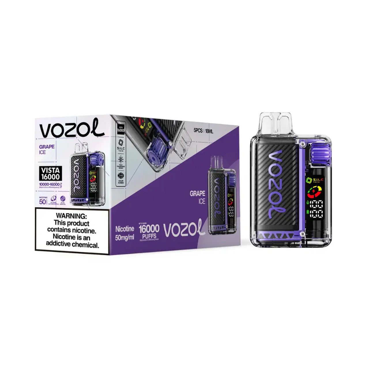 Grape Ice Vozol Vista 16000 Vape