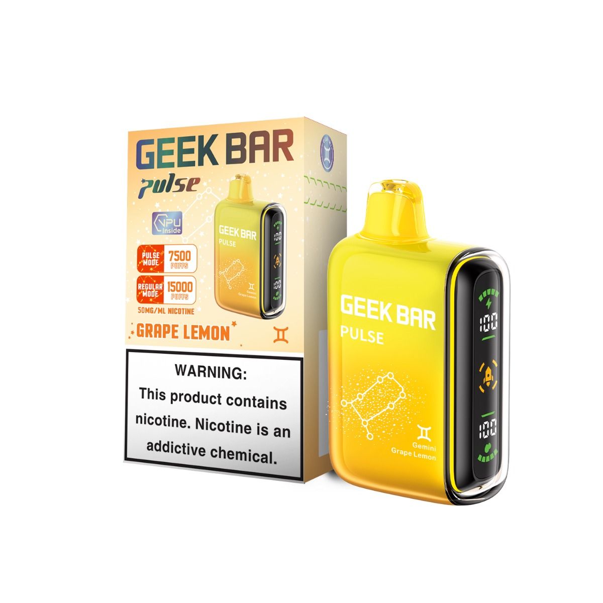 Grape Lemon Geek Bar Pulse 15000