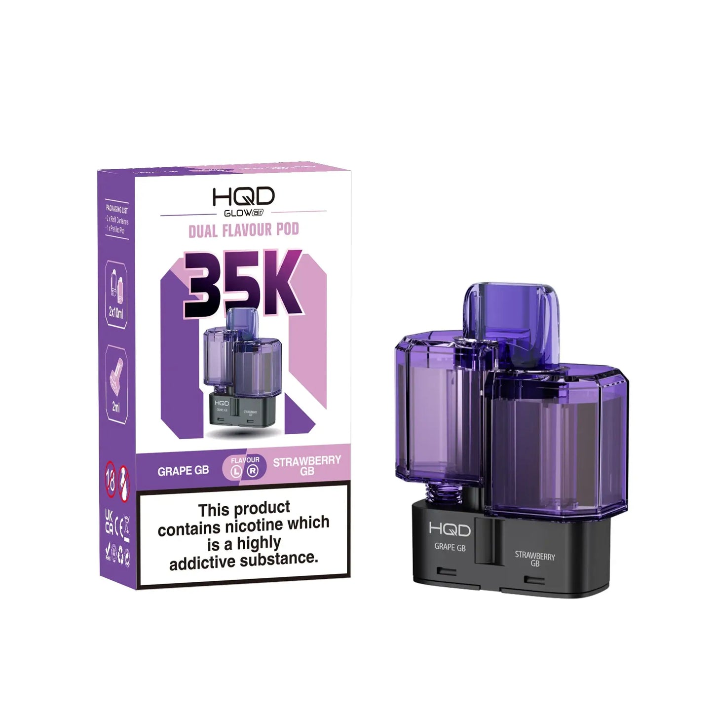HQD Glow Air 35K Prefilled Replacement Pods - Box of 5