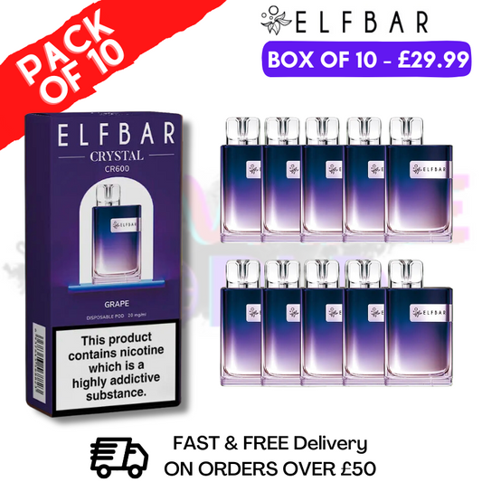 Elf Bar Crystal 600puff - Traubenpackung mit 10 Stück